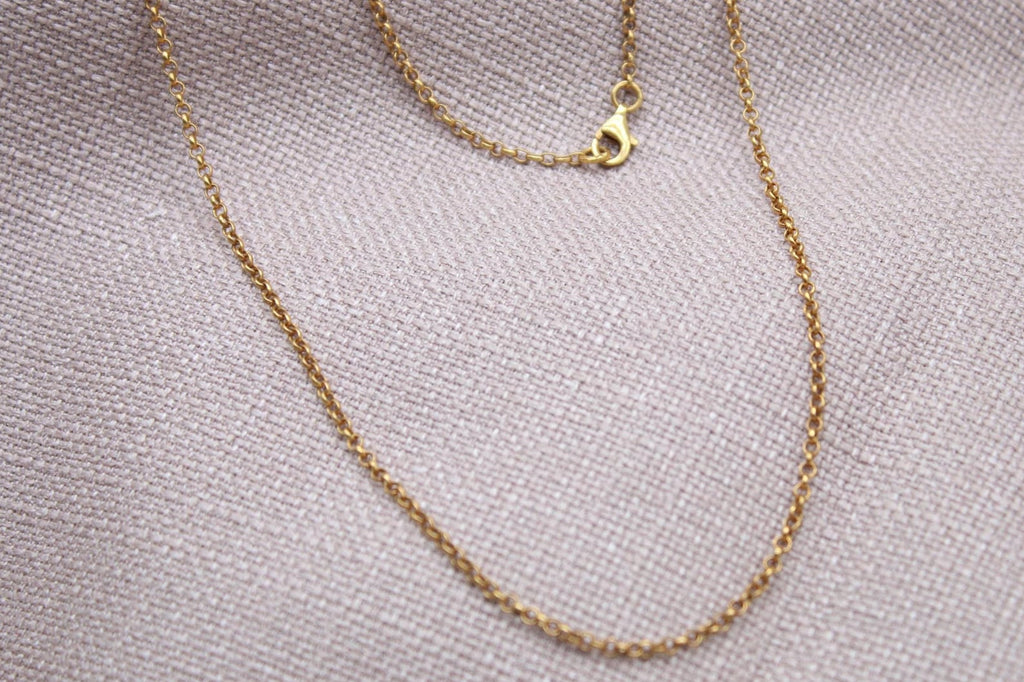 Minimalist 2mm Gold Chain Necklace Sterling Silver 22k Gold Plated