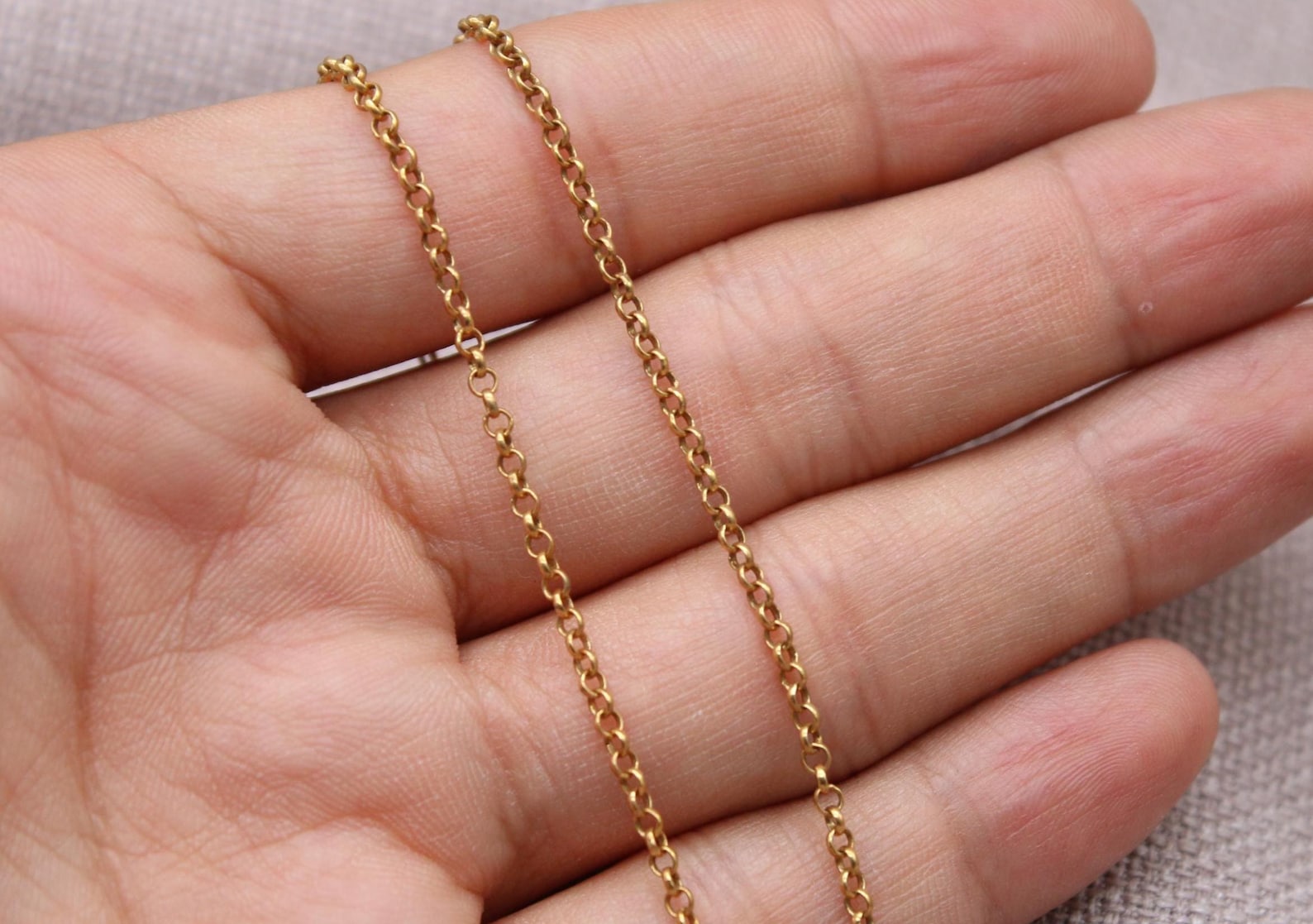 Minimalist 2mm Gold Chain Necklace Sterling Silver 22k Gold Plated