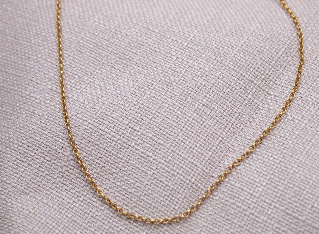 Minimalist 2mm Gold Chain Necklace Sterling Silver 22k Gold Plated