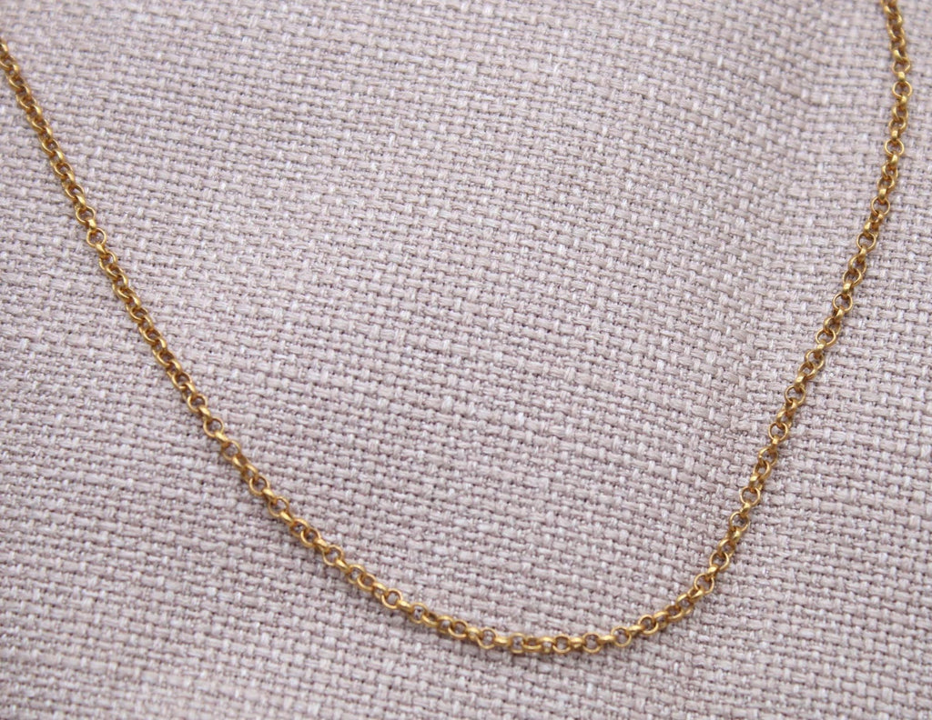 Minimalist 2mm Gold Chain Necklace Sterling Silver 22k Gold Plated