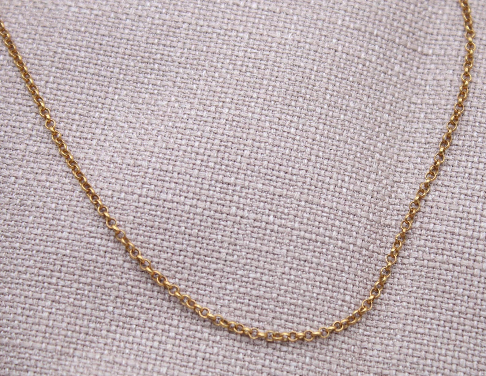Minimalist 2mm Gold Chain Necklace Sterling Silver 22k Gold Plated