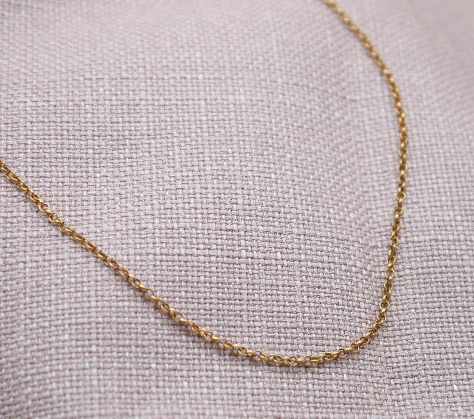 Minimalist 2mm Gold Chain Necklace Sterling Silver 22k Gold Plated
