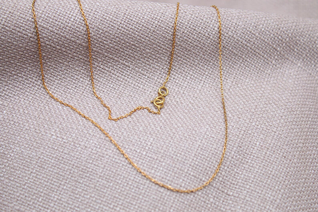 Dainty Gold 1mm Chain Necklace Sterling Silver 22k Gold Plated