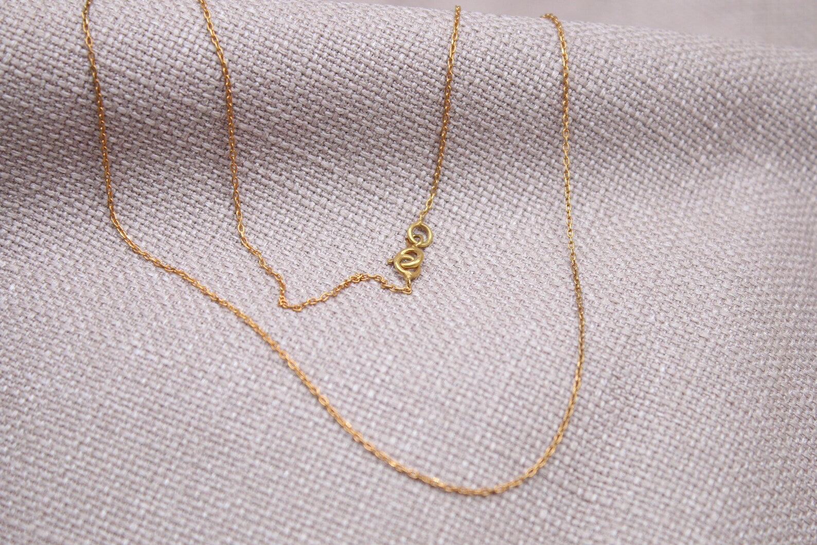 Dainty Gold 1mm Chain Necklace Sterling Silver 22k Gold Plated
