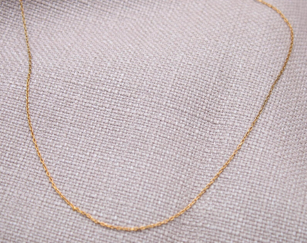Dainty Gold 1mm Chain Necklace Sterling Silver 22k Gold Plated