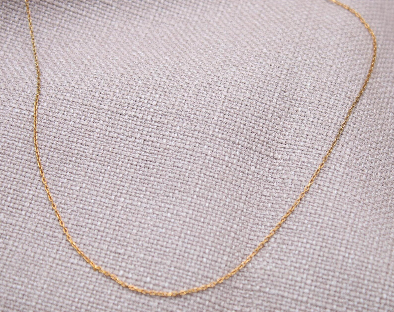 Dainty Gold 1mm Chain Necklace Sterling Silver 22k Gold Plated