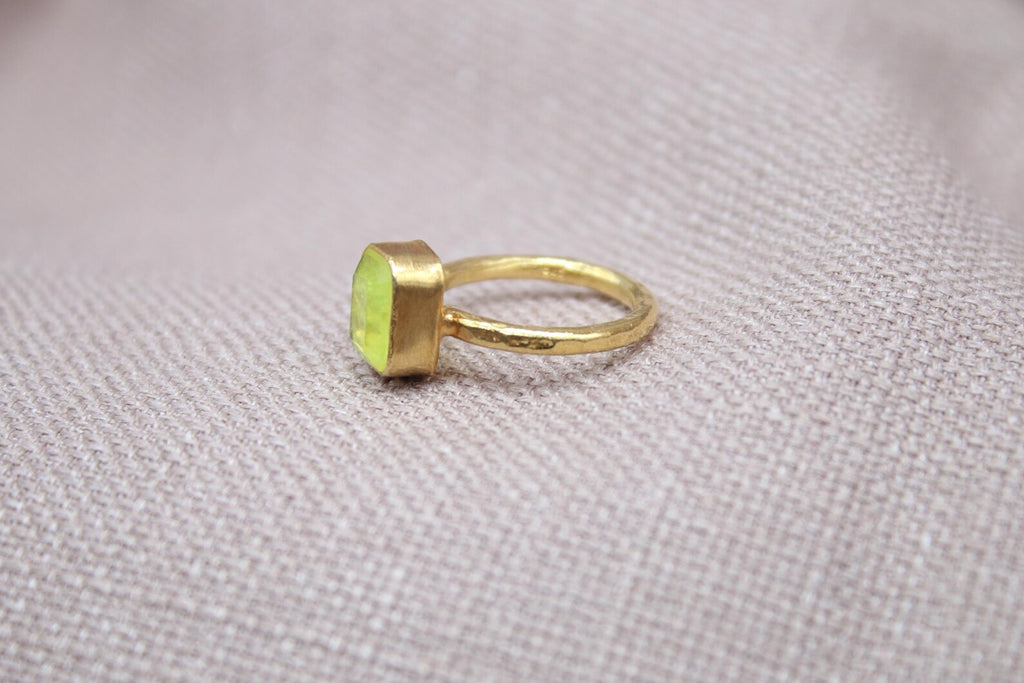 Citrine Statement Ring Gold Vermeil Sterling Silver Minimalist Ring