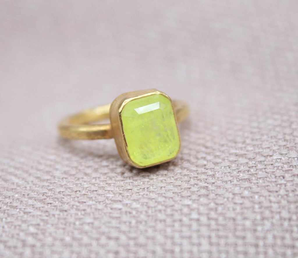 Citrine Statement Ring Gold Vermeil Sterling Silver Minimalist Ring