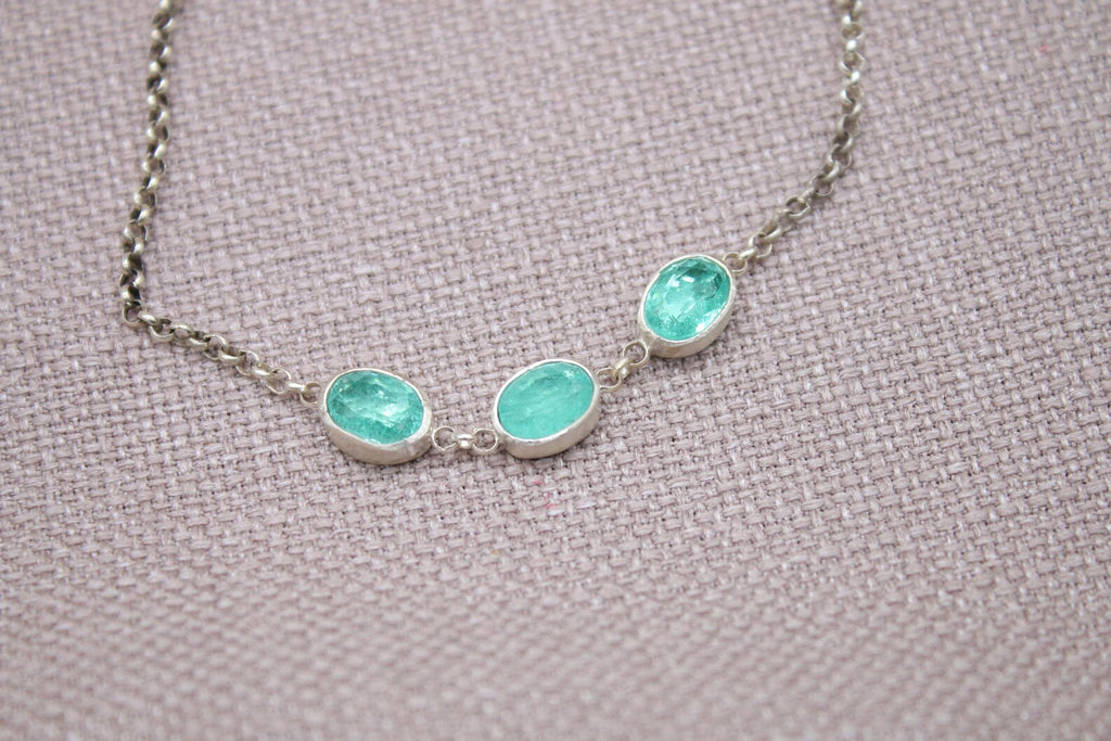 Paraiba Tourmaline Oval Sterling Silver Bracelet Handmade Delicate Gemstone Bracelet