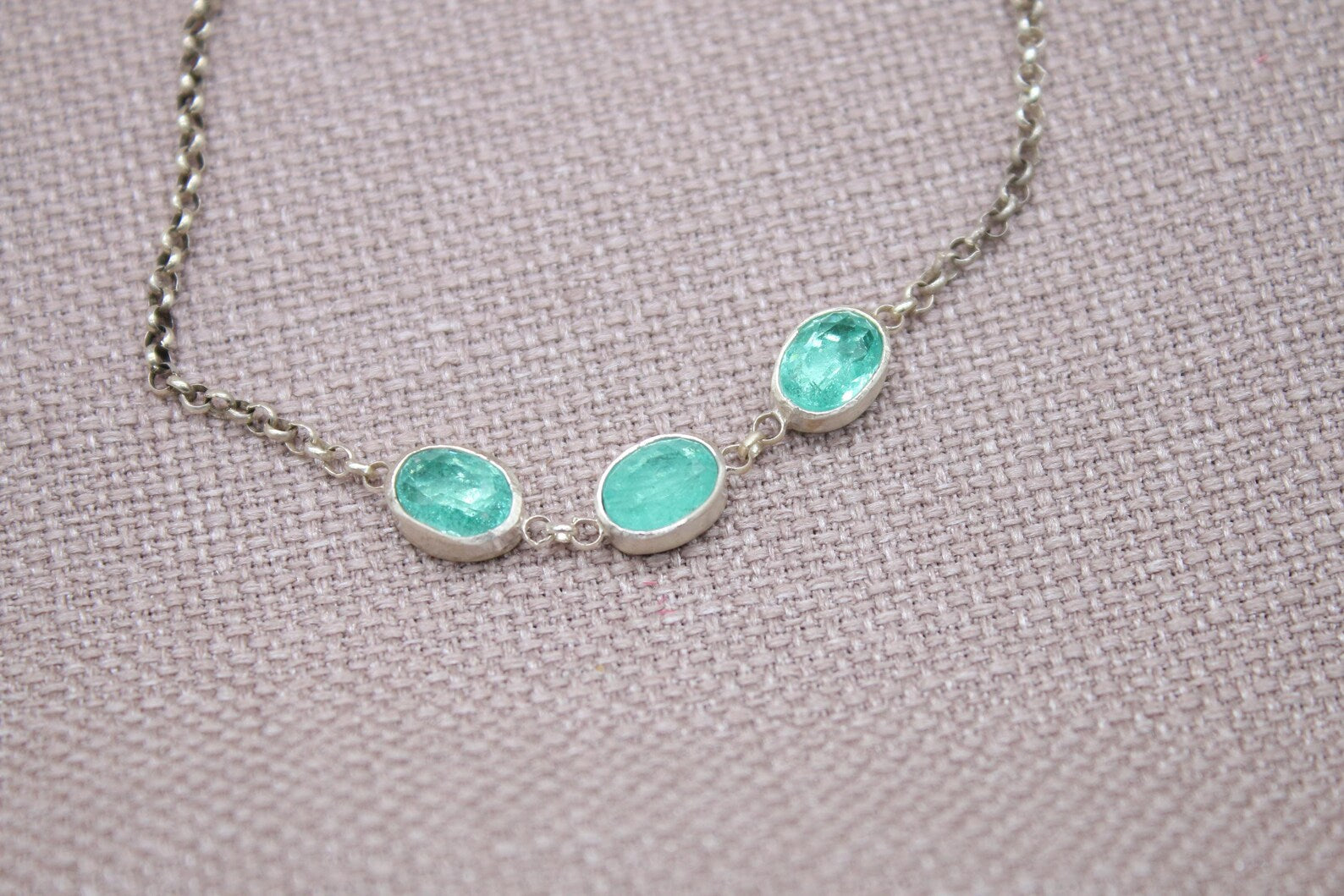 Paraiba Tourmaline Oval Sterling Silver Bracelet Handmade Delicate Gemstone Bracelet