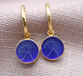 Libra Intaglio Glass Earrings in 22k Gold Plated Sterling Silver