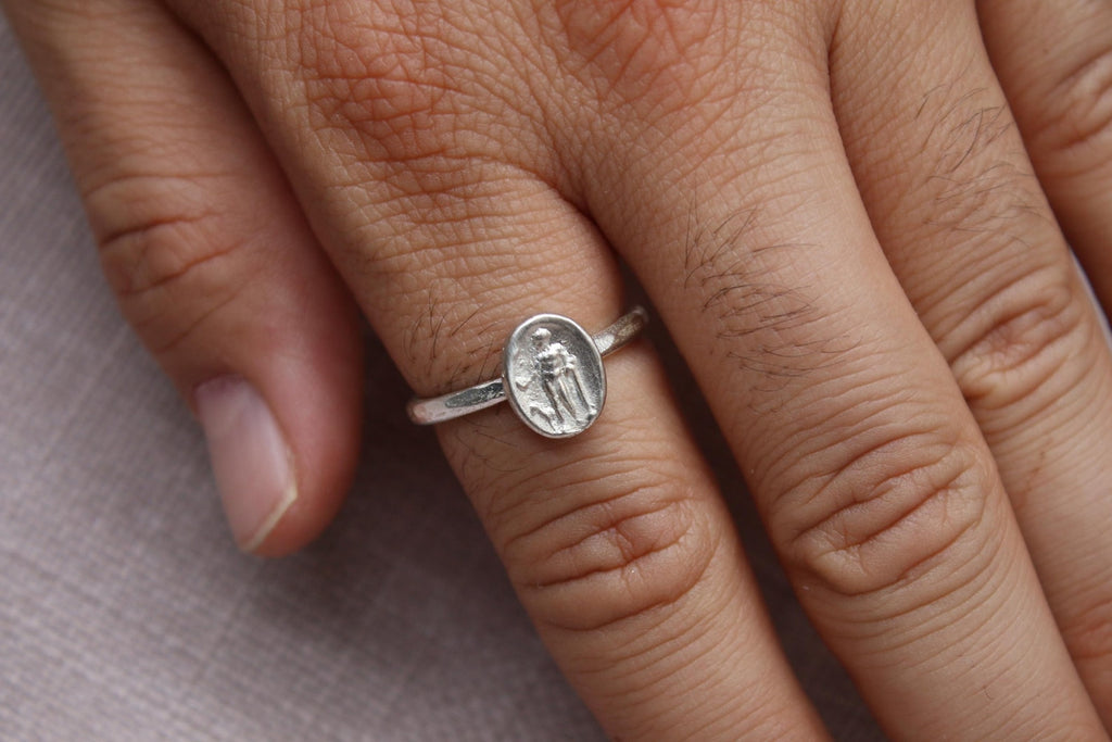Athena Ancient Greek Coin Ring 925 Sterling Silver Handmade Statement Ring