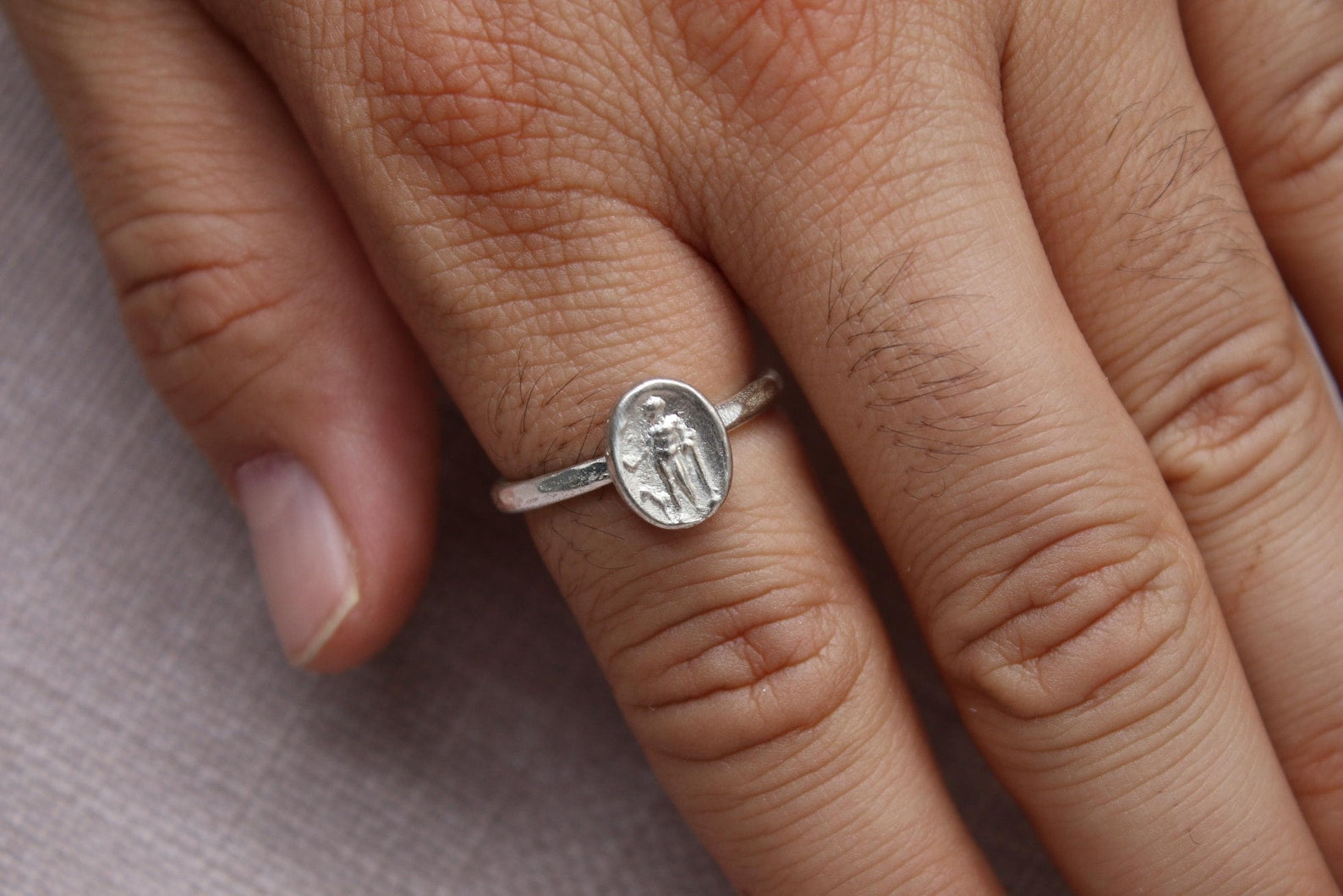 Athena Ancient Greek Coin Ring 925 Sterling Silver Handmade Statement Ring
