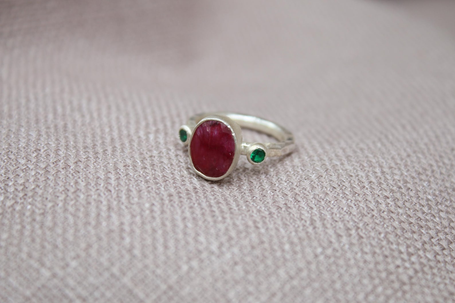Natural Ruby Statement Ring 925 Sterling Silver Handmade Artisan Gemstone Ring