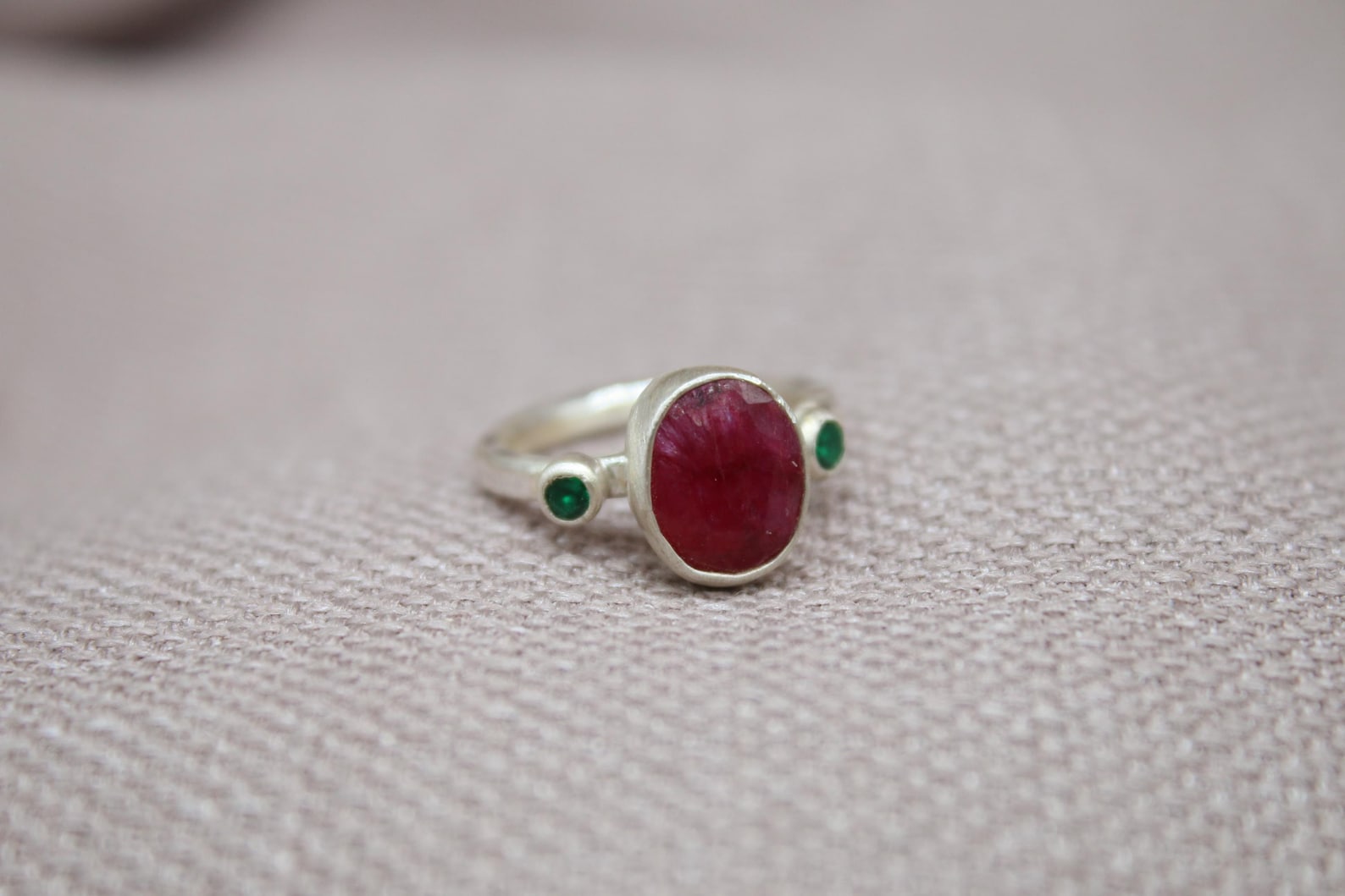 Natural Ruby Statement Ring 925 Sterling Silver Handmade Artisan Gemstone Ring
