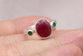 Natural Ruby Statement Ring 925 Sterling Silver Handmade Artisan Gemstone Ring