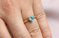 Blue Topaz Ring 925 Sterling Silver Handmade Artisan Gemstone Statement Ring