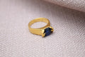 Handmade Sapphire Hug Ring Sterling Silver Unique Blue Gem Statement Ring