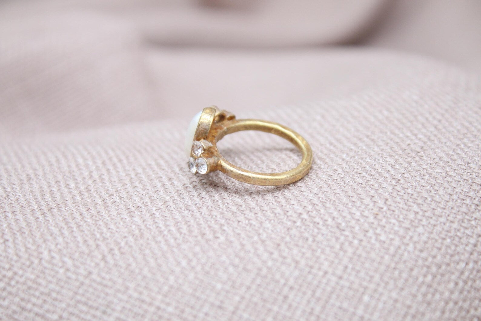 Handmade Pearl Statement Ring Sterling Silver Oval Pearl Cluster Gemstone Ring