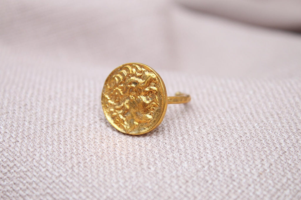 Alexander the Great Coin Signet Ring Sterling Silver Handmade Ancient Greek Ring