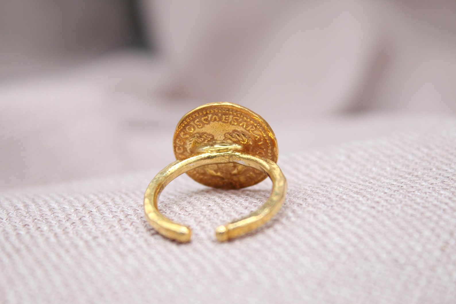 Augustus Coin Signet Ring Sterling Silver Handmade Roman Emperor Statement Ring