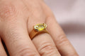 Natural Yellow Sapphire Ring 22K Gold Plated 925 Silver Vintage Statement Ring