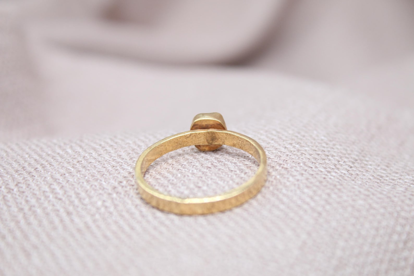 Rough Citrine Ring 22K Gold Plated 925 Sterling Silver Handmade Minimalist Ring