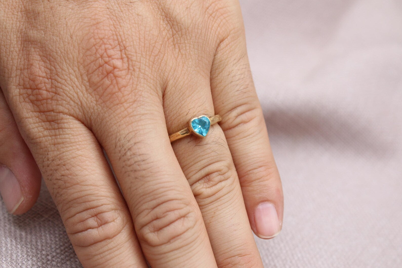 Blue Topaz Ring 925 Sterling Silver Handmade Artisan Gemstone Statement Ring