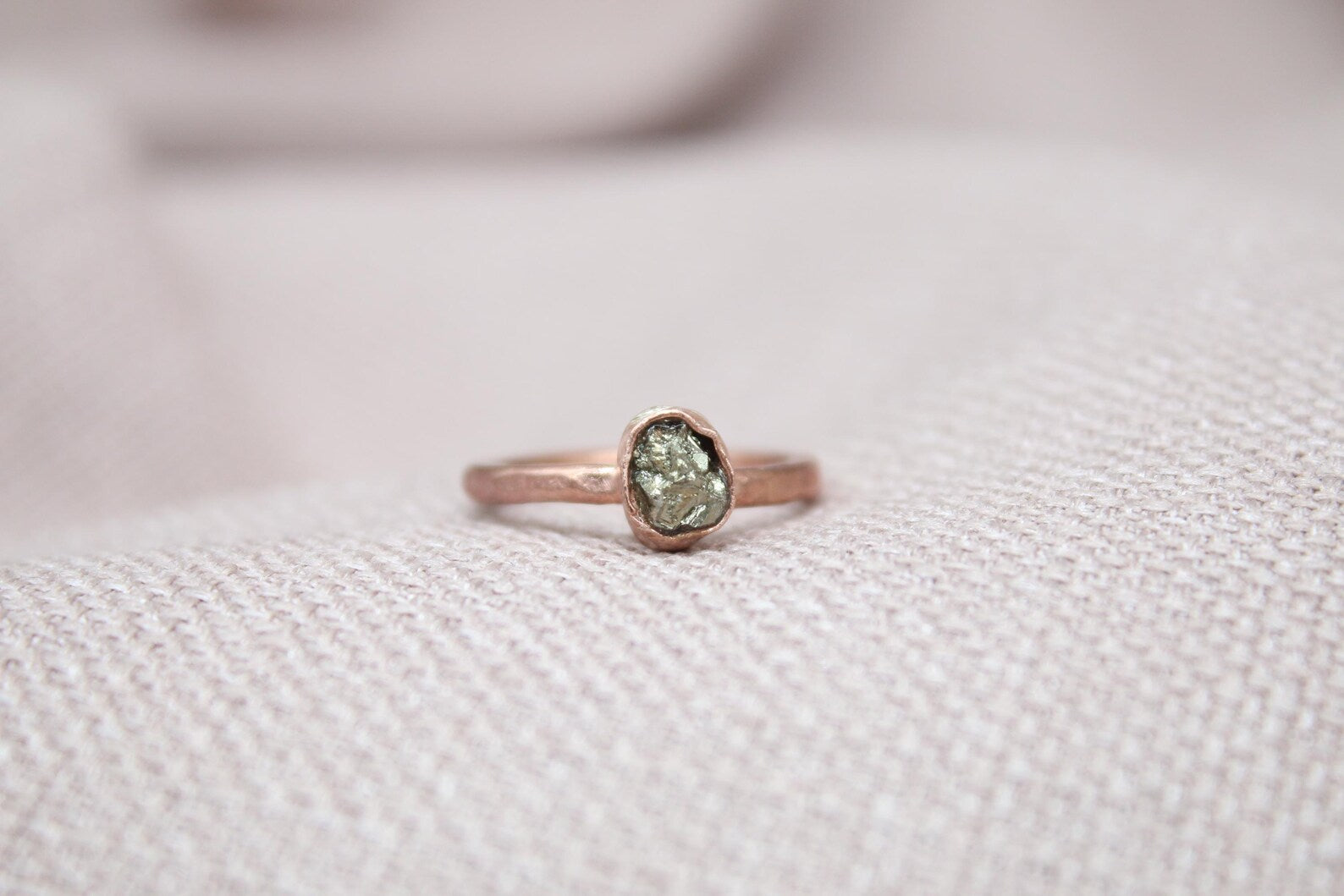 Raw Pyrite Ring 925 Sterling Silver Handmade Rustic Minimalist Gemstone Ring