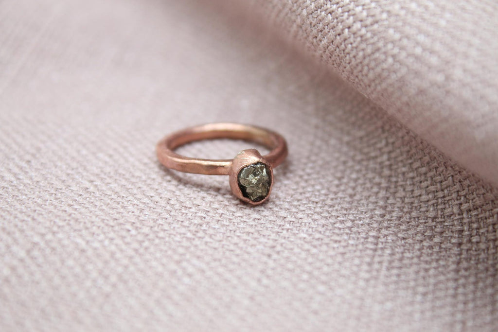 Raw Pyrite Ring 925 Sterling Silver Handmade Rustic Minimalist Gemstone Ring