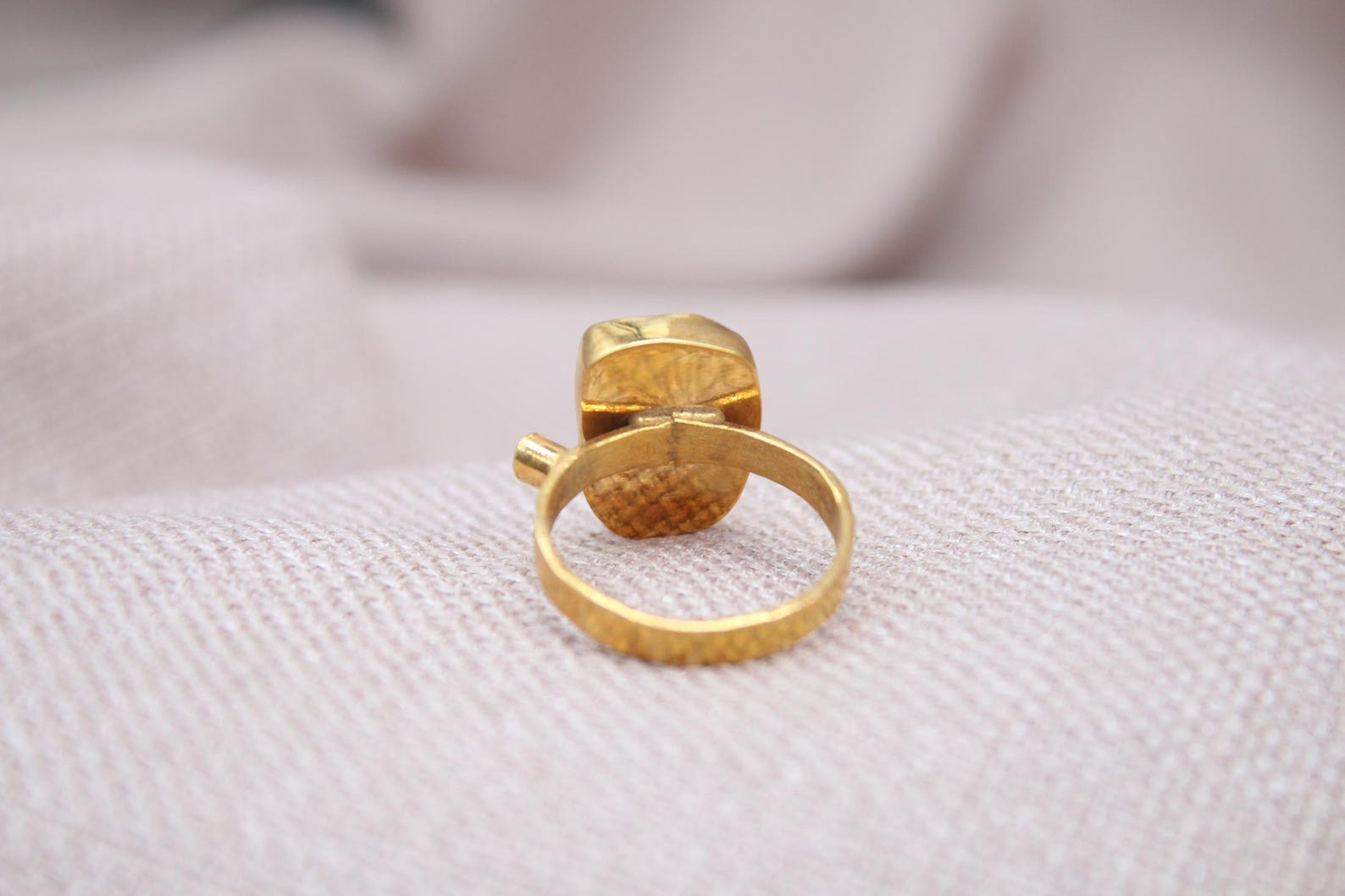 Handmade Pearl Statement Ring 22K Gold Plated Sterling Silver Organic Pearl Ring