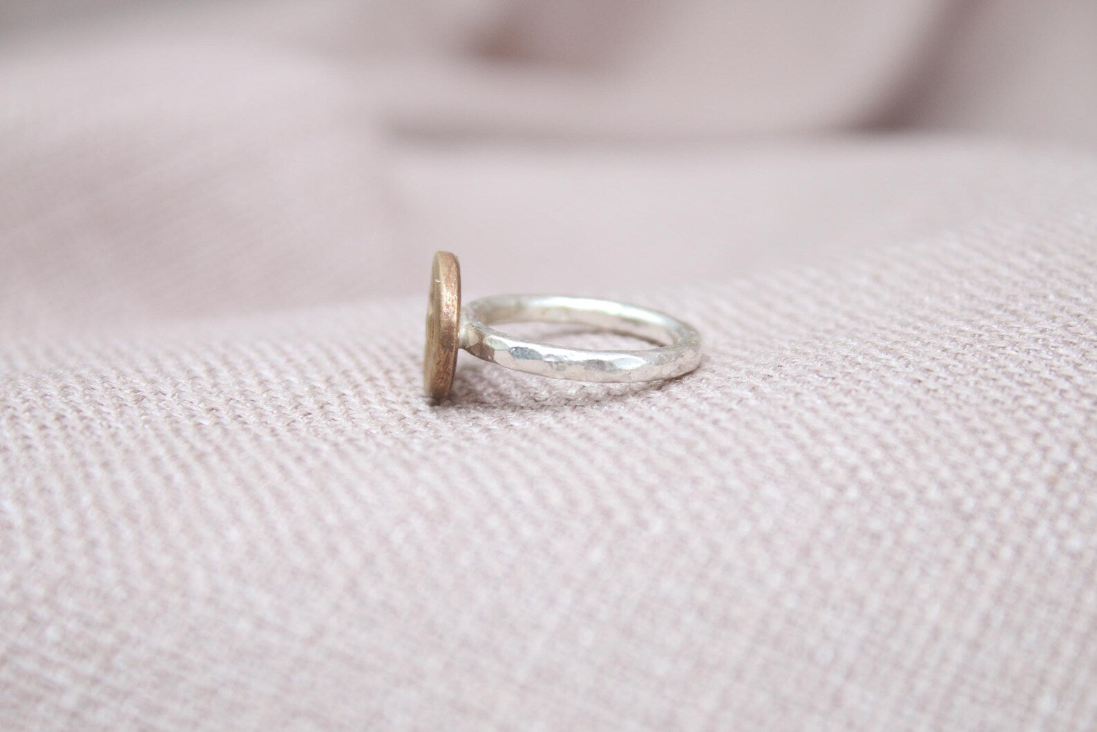 Handmade Bronze Coin Bird Ring Sterling Silver Nature Inspired Signet Ring