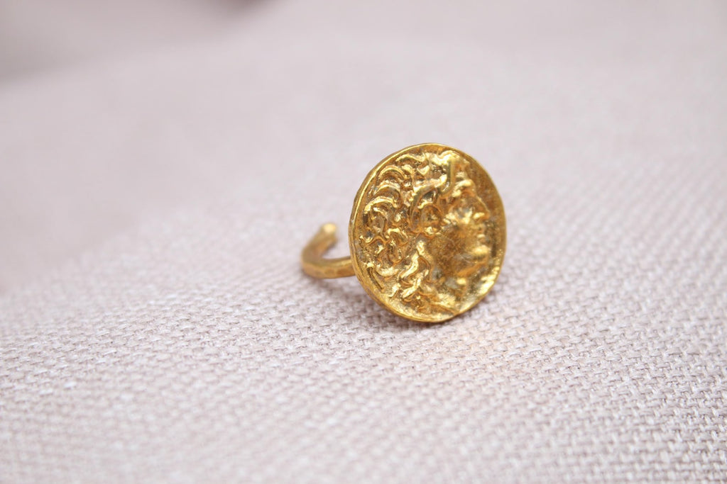 Alexander the Great Coin Signet Ring Sterling Silver Handmade Ancient Greek Ring