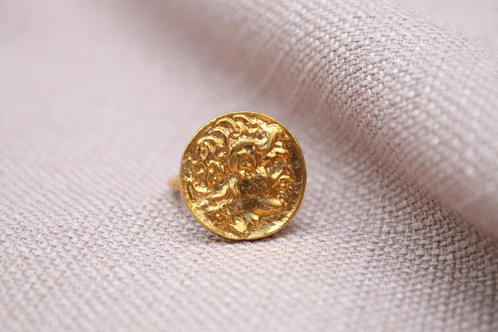 Alexander the Great Coin Signet Ring Sterling Silver Handmade Ancient Greek Ring