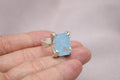 Aquamarine Statement Ring Sterling Silver Handmade Emerald Cut Aquamarine Ring